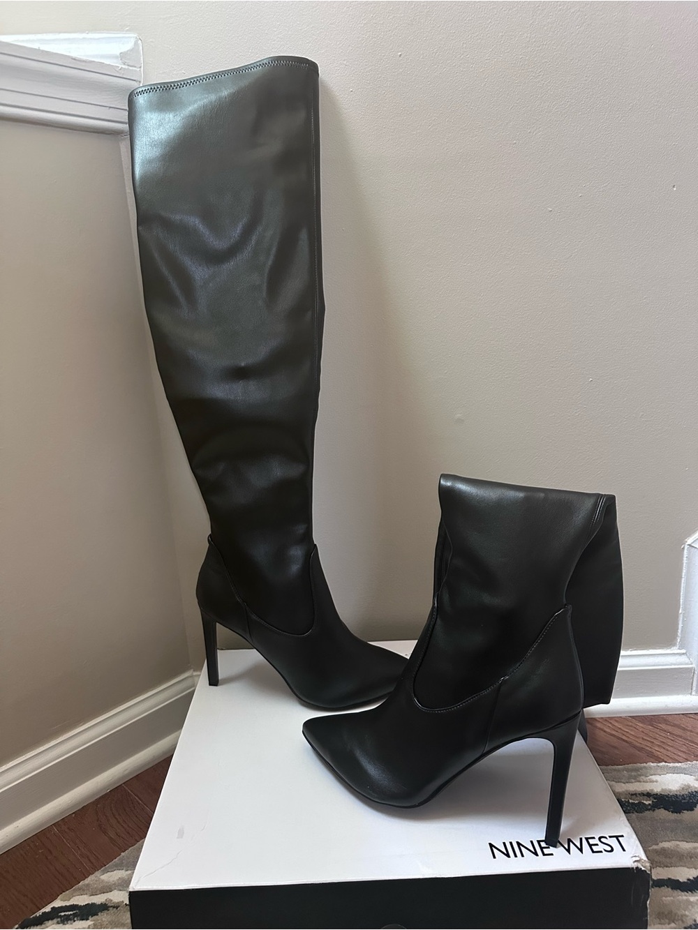 Nine West Black Over-the-Knee Stiletto Boots